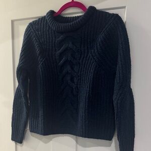 AYR Navy Cable Knit Turtleneck Sweater size XS